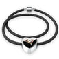 Dalmatian Dog Art Print Heart Charm Leather Woven Bracelet