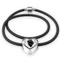 Nebelung Cat Print Heart Charm Leather Woven Bracelet