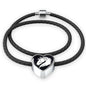 Friesian Horse Vector Art Print Heart Charm Leather Woven Bracelet