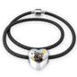Weimaraner Print Heart Charm Braided Bracelet