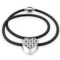 Labrador Retriever Pattern Print Heart Charm Braided Bracelet