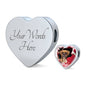 Boxer Dog Print Heart Charm Leather Bracelet