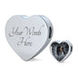 Bluetick Coonhound Dog Print Heart Charm Leather Bracelet