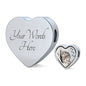 Charming Cat Art Print Heart Charm Leather Woven Bracelet