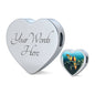 Lovely Parrot Print Heart Charm Leather Woven Bracelet