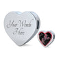 Horse Pink Art Print Heart Charm Leather Woven Bracelet
