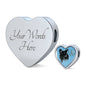 Papillon Dog On Denim Print Heart Charm Leather Woven Bracelet