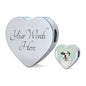 Dalmatian Dog Print Heart Charm Leather Bracelet
