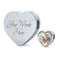 Savannah Cat Print Heart Charm Leather Woven Bracelet