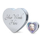 Cute White Hamster Print Heart Charm Leather Woven Bracelet