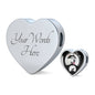 Siberian Husky Dog Print Heart Charm Leather Bracelet