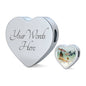 Glowlight Tetra Fish Print Heart Charm Leather Bracelet