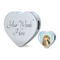 Afghan Hound Dog Print Heart Charm Leather Bracelet