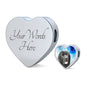 Newfoundland Dog Print Heart Charm Leather Bracelet