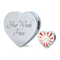 American Eskimo Dog Print Heart Charm Leather Bracelet