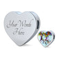 American Quarter Horse Print Heart Charm Leather Bracelet