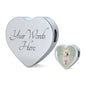 Bichon Frise Dog Print Heart Charm Leather Bracelet