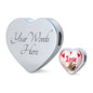 Yorkshire Terrier(Yorkie) Love Print Heart Charm Leather Bracelet