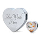 Mollies Fish Print Heart Charm Leather Bracelet