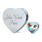 Oranda Fish Print Heart Charm Leather Woven Bracelet
