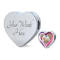 Campbell Dwarf Hamster Print Heart Charm Leather Woven Bracelet