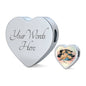 Golden Hamster Print Heart Charm Leather Woven Bracelet