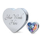 Yorkie Art Print Heart Charm Leather Bracelet