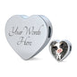 Cow Print Heart Charm Steel Bracelet