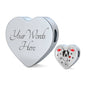 Cute Boston Terrier Print Heart Charm Steel Bracelet