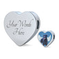 Curly Coated Retriever Print Heart Charm Steel Bracelet