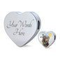 Cute Weimaraner Print Heart Charm Steel Bracelet