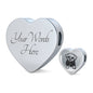 Cute Dog Art Print Heart Charm Steel Bracelet