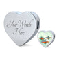 Neon Tetra Fish Print Heart Charm Steel Bracelet