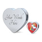 Unicorn Rainbow Print Heart Charm Steel Bracelet