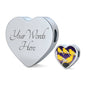 Domestic Canary Bird Print Heart Charm Steel Bracelet