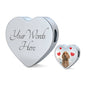Cocker Spaniel Print Heart Charm Steel Bracelet