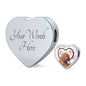 Bloodhound Print Heart Charm Steel Bracelet