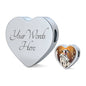 Dalmatian Dog Print Heart Charm Steel Bracelet