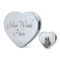 Cane Corso Print Heart Charm Steel Bracelet