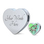 Quarter Horse Art Print Heart Charm Steel Bracelet