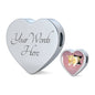 Lovely Hamster Print Heart Charm Steel Bracelet
