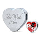 Cute Pets Print Heart Charm Steel Bracelet
