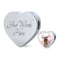 Cesky Terrier Print Heart Charm Steel Bracelet