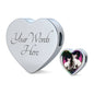 Devon Rex Cat Print Heart Charm Steel Bracelet