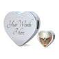 Norwegian Forest Cat Print Heart Charm Steel Bracelet