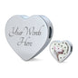 Bull Terrier Print Heart Charm Steel Bracelet