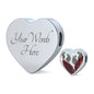 African Grey Parrot Print Heart Charm Steel Bracelet