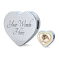 Robo Hamster Print Heart Charm Steel Bracelet
