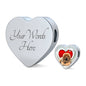 Tibetan Mastiff Print Heart Charm Steel Bracelet
