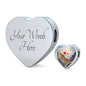 California Spangled Cat Print Heart Charm Steel Bracelet